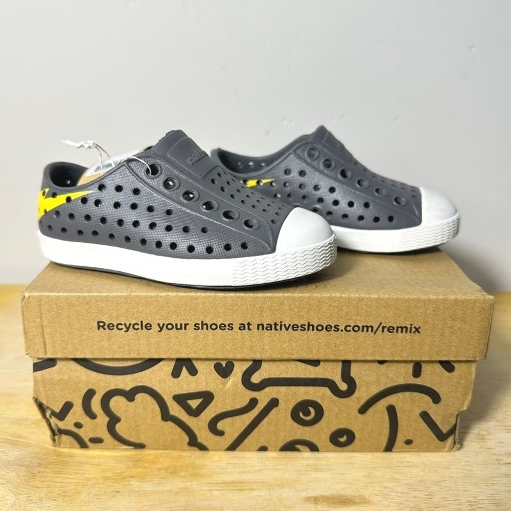 Native Jefferson Print Groovy Lightning Kids Shoes C5 13100101-8897‎ Dublin Grey